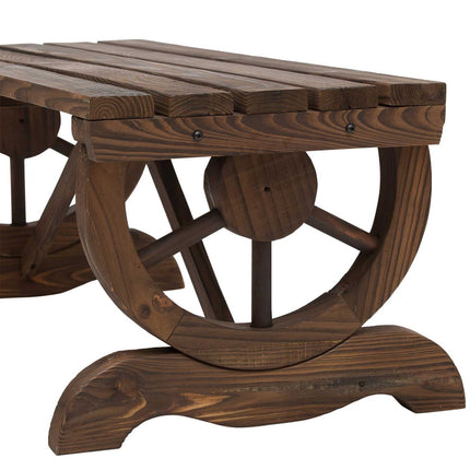 Dřevěná zahradní lavice, odolná proti povětrnosti, rustikální design, 98 x 50 x 39.5 cm