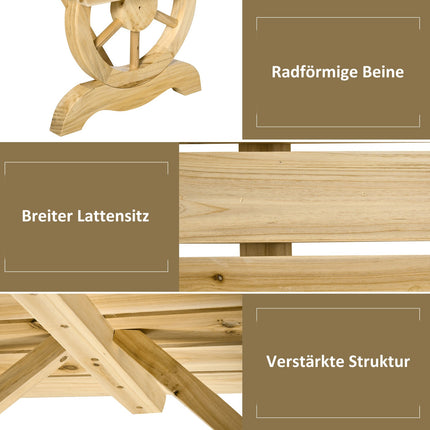 Wetterfeste Gartenbank aus Holz, rustikale Oberfläche, 98 x 50 cm