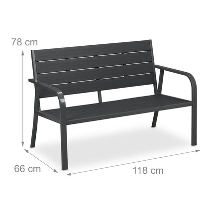 Garden Bench with Cushion – Outdoor 2-Seater