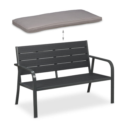 Garden Bench with Cushion – Outdoor 2-Seater