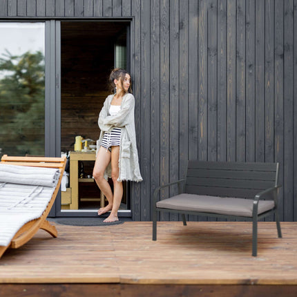 Garden Bench with Cushion – Outdoor 2-Seater
