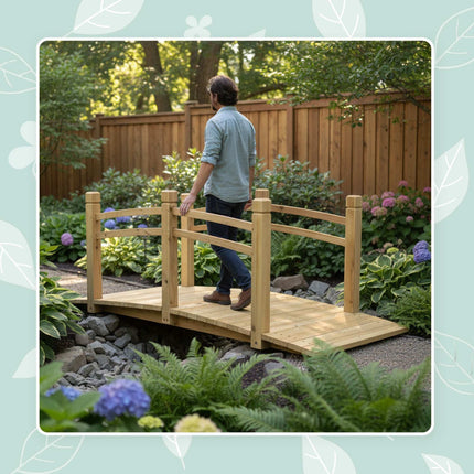 Garden Bridge, Fir Wood, 200kg Capacity