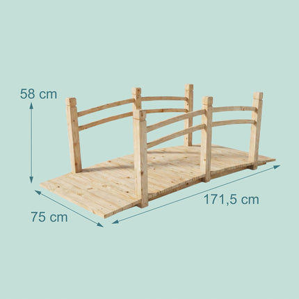 Garden Bridge, Fir Wood, 200kg Capacity