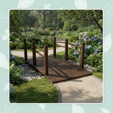 Gartenbrücke, Tannenholz, 200 kg Tragkraft
