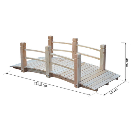 Gartenbrücke mit Geländern, trägt 180 kg