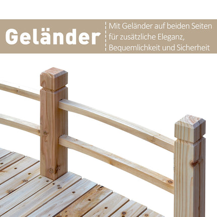 Gartenbrücke mit Geländern, trägt 180 kg