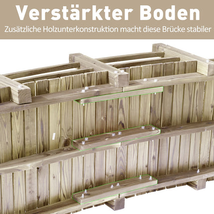 Gartenbrücke mit Geländern, trägt 180 kg