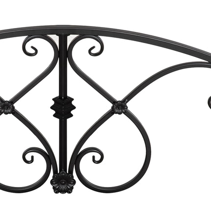 Gartenbrücke mit Sicherheitsgeländer, Metall, Schwarz, 102x48x49 cm