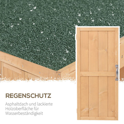 Wetterfester Gartenholzschrank aus Fichte, Doppeltüren, 2 Fächer