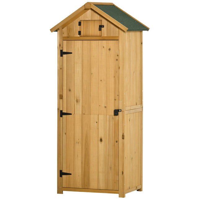 Holz-Gartengerätehaus mit Regalen, Bitumendach, Fenster
