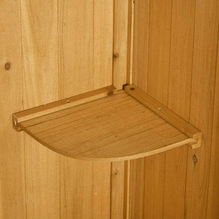 Holz-Gartengerätehaus mit Regalen, Bitumendach, Fenster