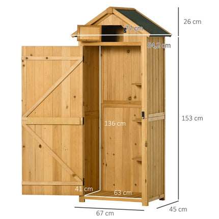 Holz-Gartengerätehaus mit Regalen, Bitumendach, Fenster