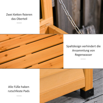 Großer wasserdichter Geräteschuppen aus Fichtenholz, gelb