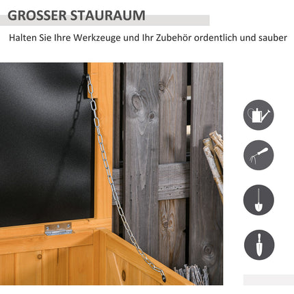 Großer wasserdichter Geräteschuppen aus Fichtenholz, gelb