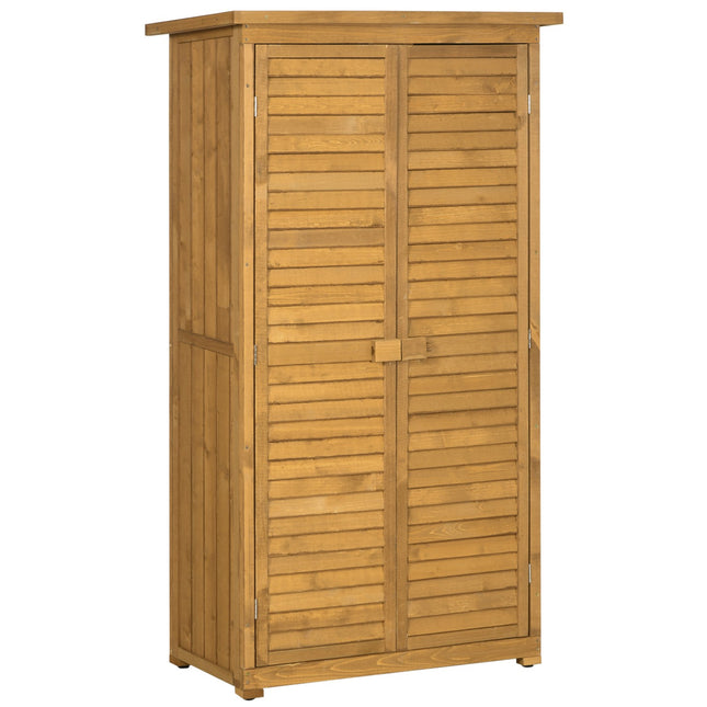 Geräteschuppen aus Holz mit Lamellentüren, 87x46.5x160 cm