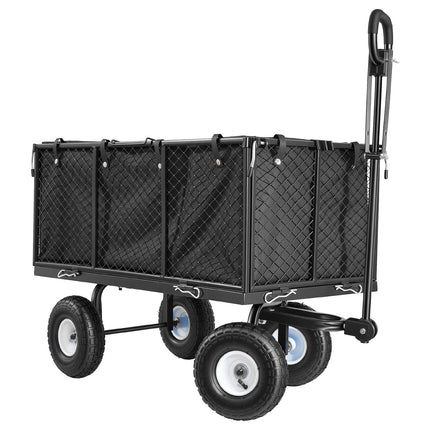 Garden Cart 1200 lb, Steel Utility Wagon, 10-Inch Tires