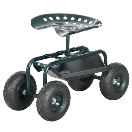 Gartenwagen mit Drehsitz, verstellbarer Höhe, Stahl