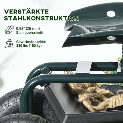 Gartenwagen mit Drehsitz, verstellbarer Höhe, Stahl