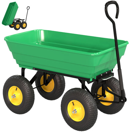 Garden Cart with Tipping Function, 75L, 200kg Capacity