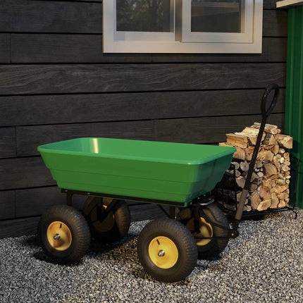 Garden Cart with Tipping Function, 75L, 200kg Capacity