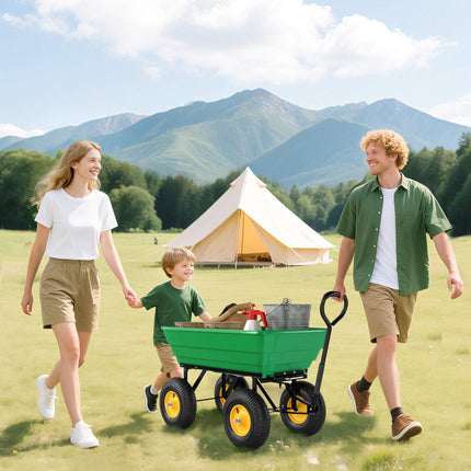 Garden Cart with Tipping Function, 75L, 200kg Capacity