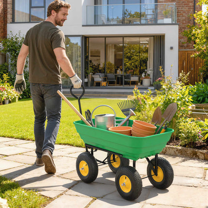 Garden Cart with Tipping Function, 75L, 200kg Capacity