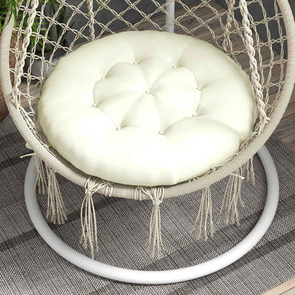 Beige Polyester Moon Chair Cushion - 10 Cm Padding