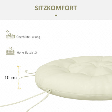 Beige Polyester Moon Chair Cushion - 10 Cm Padding