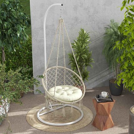 Beige Polyester Moon Chair Cushion - 10 Cm Padding