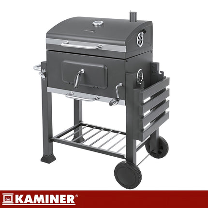 Garden Charcoal Grill with Cast Iron Grate and Cover
