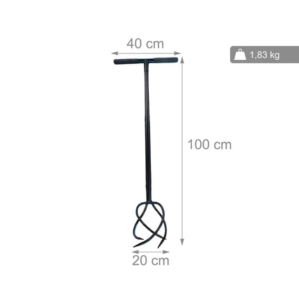 Garden Claw Rake with Handle – 4 Spiral Tines