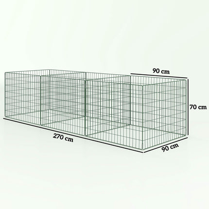 Garden Compost Bin, Steel, 270L, Open Mesh Design
