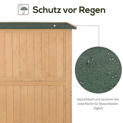 Gartengeräteschuppen aus Holz, naturfarben, 127,5x50x164 cm