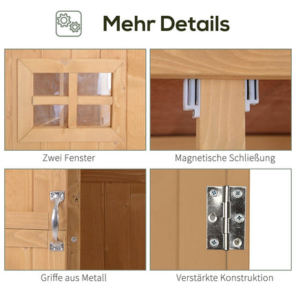 Gartengeräteschuppen aus Holz, naturfarben, 127,5x50x164 cm