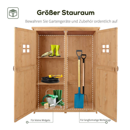 Gartengeräteschuppen aus Holz, naturfarben, 127,5x50x164 cm