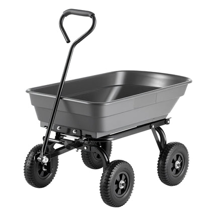 Garden Dump Cart 272 kg Poly, Quick-Dump, Swivel Wheels