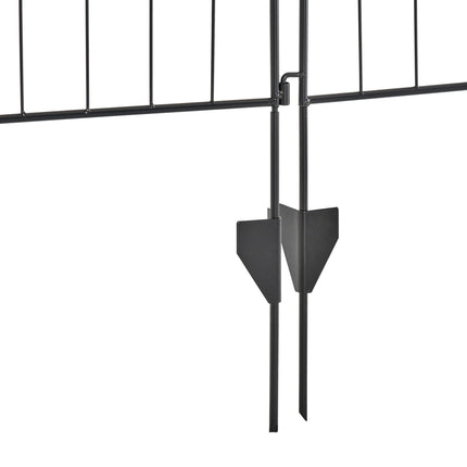 Dekorativer Gartenzaun aus schwarzem Metall, 4 Paneele, 365x112 cm