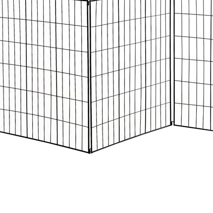 Dekorativer Gartenzaun aus schwarzem Metall, 4 Paneele, 365x112 cm