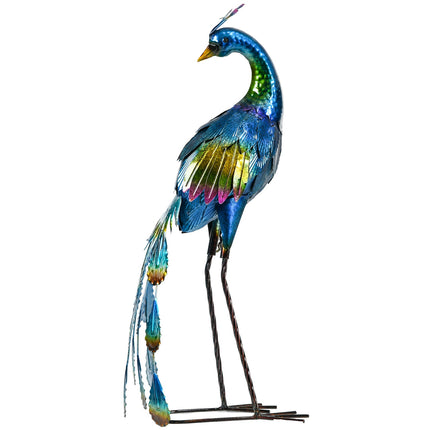 Peacock Garden Sculpture - Weatherproof Outdoor Ornament 59cm