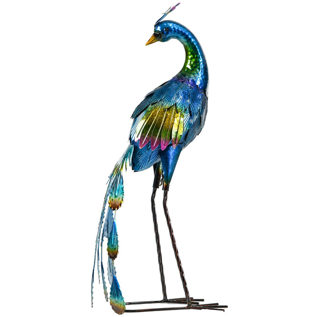 Pfau-Gartenstatue – Wetterfeste Außendekoration 59 cm