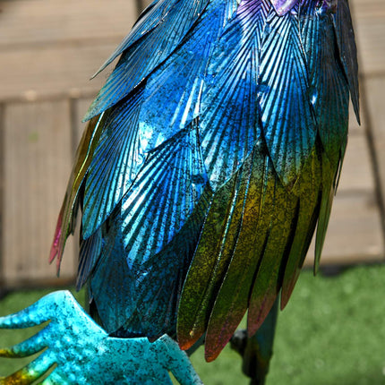 Peacock Garden Sculpture - Weatherproof Outdoor Ornament 59cm