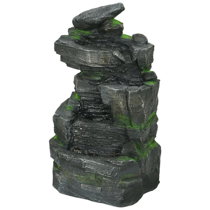 Solar-Gartenbrunnen mit LED-Beleuchtung, 4 Ebenen, 57cm