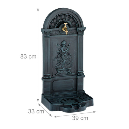 Gartenbrunnen mit Engelsmotiv, Antik-Stil