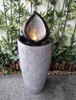 Gartenbrunnen mit LED-Beleuchtung, 92 cm Kunstharz Steinoptik