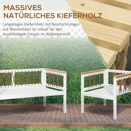 Gartensitzgruppe für 4 Personen mit Auflagen – Weiß