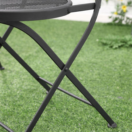 Gartentischgruppe für 2 – Schwarzer Metalltisch und Stühle