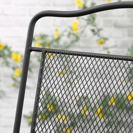 Gartentischgruppe für 2 – Schwarzer Metalltisch und Stühle