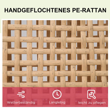 Sonnenliege aus Rattan für den Garten mit Kissen, verstellbare Stufen