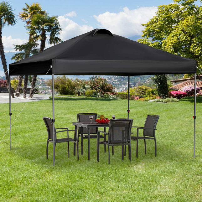 Pop-Up Gartenpavillon, 3x3m, UV-Schutz, Schwarz