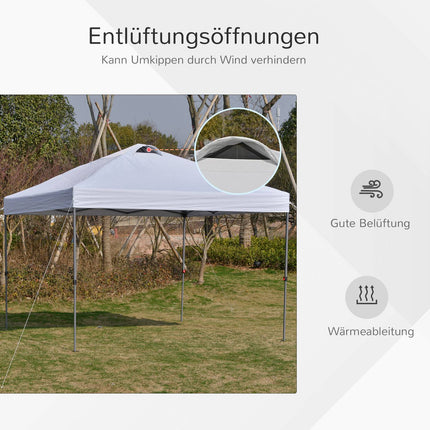 Pop-Up Pavillon Weiß Gartenzelt 2,95m UV-Schutz